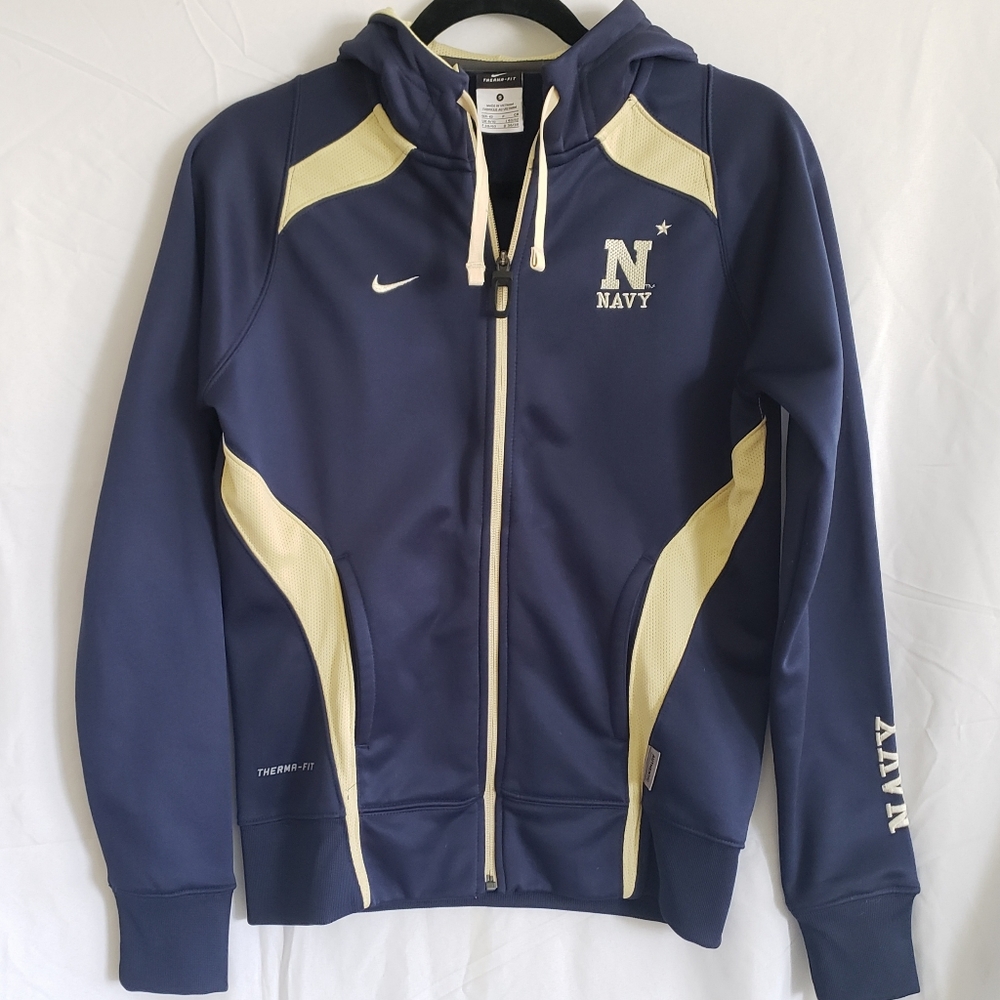 Vintage Nike NAVY Midshipman Zip Up Hoodie